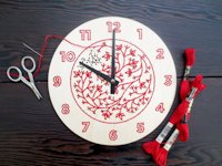 etsy CuriousDoodles Embroidered Clock
